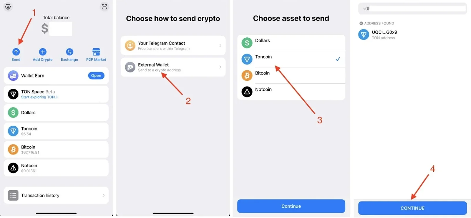 виведення криптовалюти в телеграмі